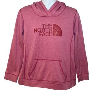 The North Face Womens XL Pink Heathered Logo Pullover Hoodie Sweatshirt A23J